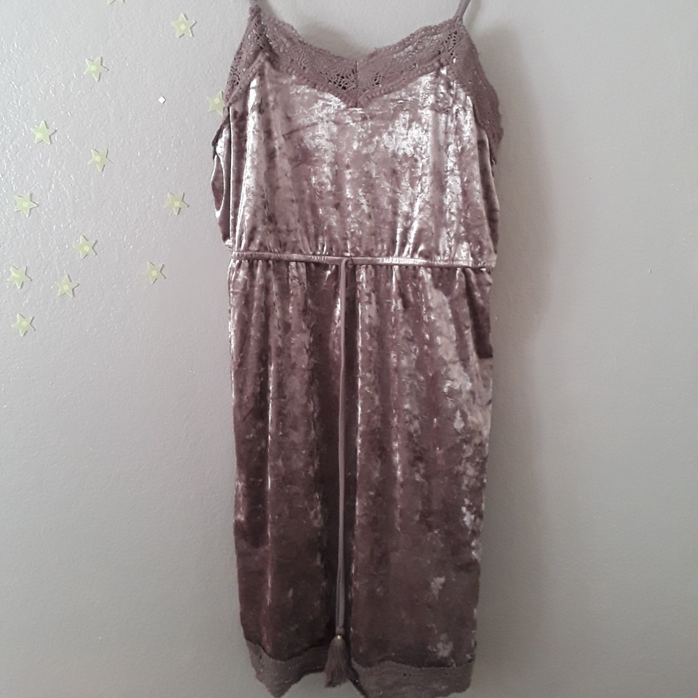 Light Purple Velvet Night Slip Dress